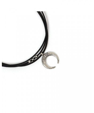 Women Black Moon Crescent Pendant Choker Sexy Rock Handmade Bohe Necklace Women Accessories $6.49 Necklaces