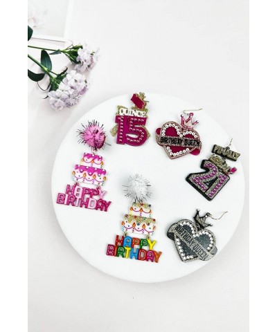 Birthday inspired Earrings – Rhinestone, Fashion, Cute, Colorful, Glitter Birthday Queen/Black $11.40 Earrings