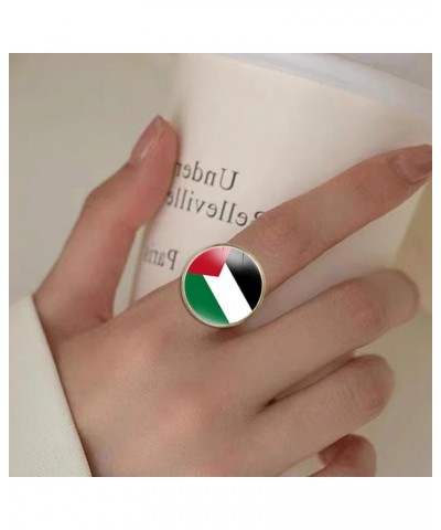 Palestine Flag Map Necklace, Palestine Flag Ring, Adjustable Necklace Ring of Palestine, Free Palestine Ring Support Palestin...