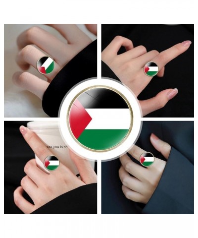 Palestine Flag Map Necklace, Palestine Flag Ring, Adjustable Necklace Ring of Palestine, Free Palestine Ring Support Palestin...