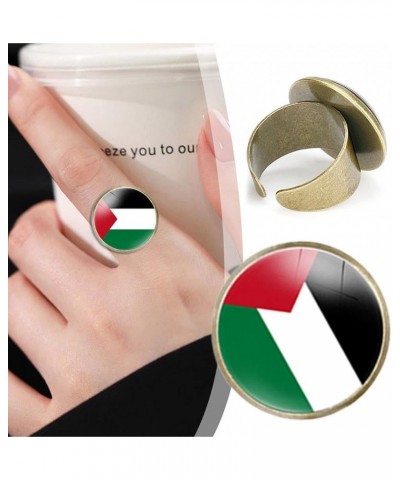 Palestine Flag Map Necklace, Palestine Flag Ring, Adjustable Necklace Ring of Palestine, Free Palestine Ring Support Palestin...