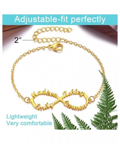 Black Cuban/Figaro/Twist Rope Chain Ankle Bracelet, Stainless Steel-Send Gift Box infinity-4 name-gold plated 8.5 Inches $9.0...