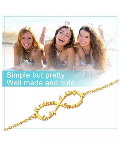 Black Cuban/Figaro/Twist Rope Chain Ankle Bracelet, Stainless Steel-Send Gift Box infinity-4 name-gold plated 8.5 Inches $9.0...