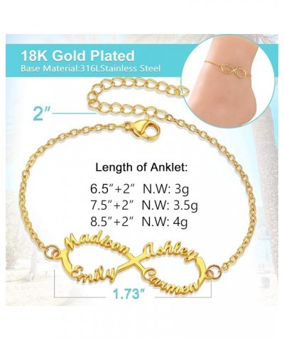 Black Cuban/Figaro/Twist Rope Chain Ankle Bracelet, Stainless Steel-Send Gift Box infinity-4 name-gold plated 8.5 Inches $9.0...