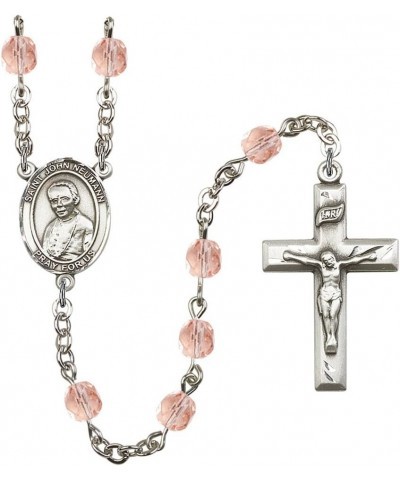 October Birth Month Prayer Bead Rosary with Patron Saint Centerpiece, 19 Inch Saint John Neumann $58.84 Necklaces