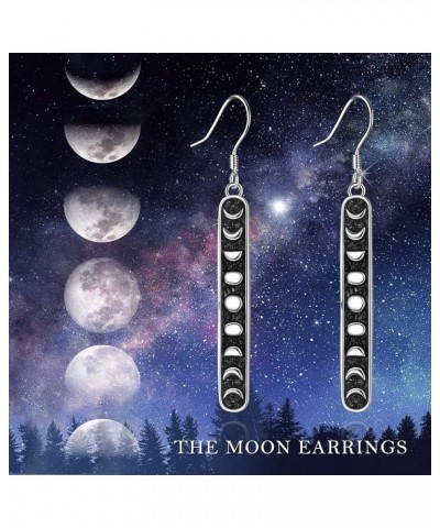 Sterling Silver Moon Phase Earrings Moon Earrings Gifts for Women Girls Birthday Bar $14.96 Earrings