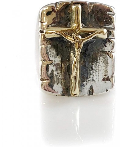 Crucified Jesus Christ Brass & Solid Sterling Silver 925 Ring by Ezi Zino $46.00 Rings