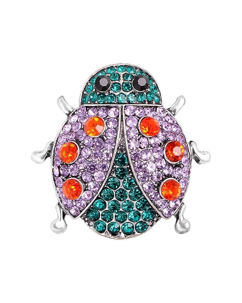 Cute Ladybug Beetle Brooch Pin for Women Teen Girls Vintage Exquisite Crystal Rhinestone Animal Lapel Pins Dance Party Jewelr...