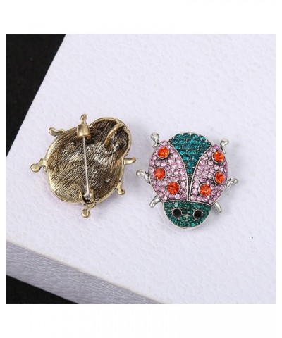 Cute Ladybug Beetle Brooch Pin for Women Teen Girls Vintage Exquisite Crystal Rhinestone Animal Lapel Pins Dance Party Jewelr...