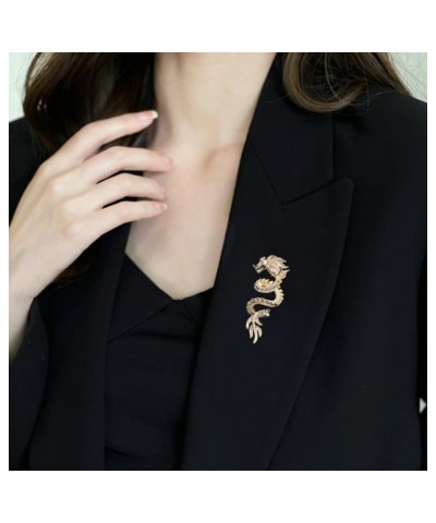 Chinese wind dragon brooch for women and men with zircon blazer accessories pin Jewelry Christmas Gift Silver $15.36 Brooches...