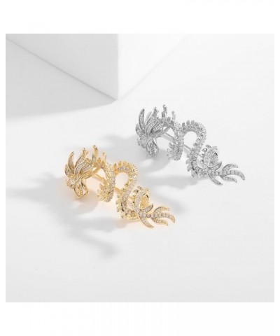 Chinese wind dragon brooch for women and men with zircon blazer accessories pin Jewelry Christmas Gift Silver $15.36 Brooches...