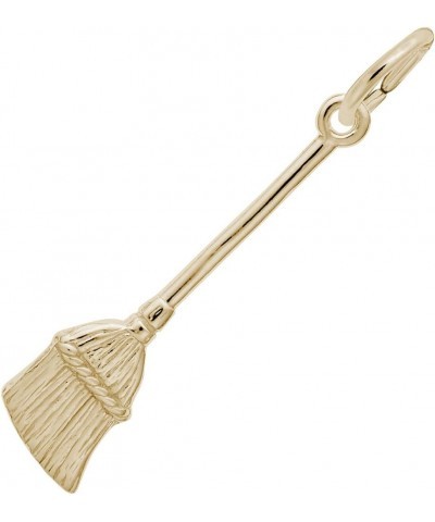 Broom Charm Pendant Available in Gold or Sterling Silver Yellow Gold 14K $16.88 Pendants