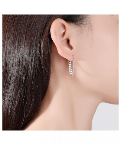 925 Sterling Silver Cuban Link Chain Dangle Drop Stud Earrings for Women, 18K Gold Plated Wrap Tassel Earrings Silver $14.26 ...