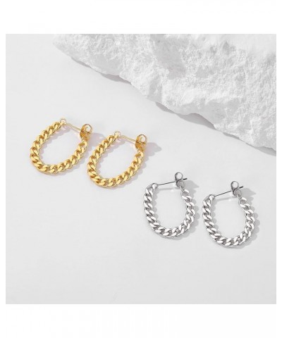 925 Sterling Silver Cuban Link Chain Dangle Drop Stud Earrings for Women, 18K Gold Plated Wrap Tassel Earrings Silver $14.26 ...