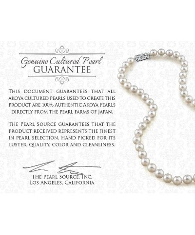 14K Gold Round Genuine White Japanese Akoya Saltwater Cultured Pearl Tincup Necklace for Women 18 Inches 8.0-8.5mm $186.48 Ne...