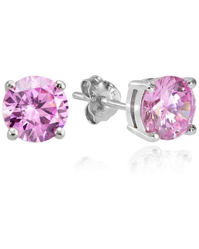 Sterling Silver Cubic Zirconia Round Stud Earrings Sterling Silver 3.0 carats $8.63 Earrings