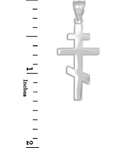 Religious Jewelry by FDJ 925 Sterling Silver Plain Russian Orthodox Cross Pendant $14.99 Pendants