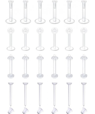 Clear Nose Rings Clear Nose Studs for Work Surgery Plastic Nose Studs 18g 20g Plastic Nose Piercing Retainer Plastic Earrings...