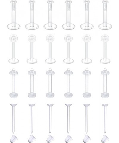 Clear Nose Rings Clear Nose Studs for Work Surgery Plastic Nose Studs 18g 20g Plastic Nose Piercing Retainer Plastic Earrings...