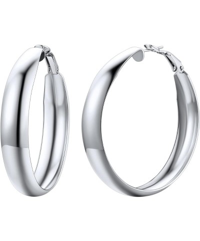 Hypoallergenic Hoop Earrings For Women, 316L Stainless Steel/Black/18K Real Gold Plated, Minimalist Jewelry Round Tube Hoops ...