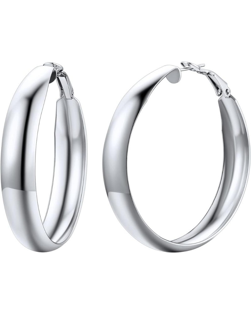 Hypoallergenic Hoop Earrings For Women, 316L Stainless Steel/Black/18K Real Gold Plated, Minimalist Jewelry Round Tube Hoops ...