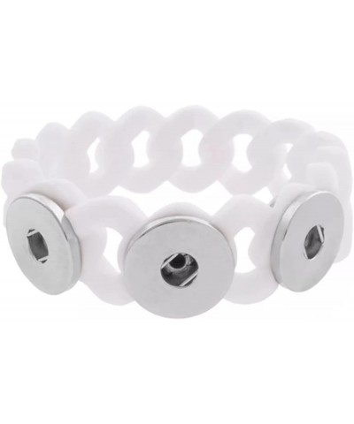 Silicone Snap Jewelry Ginger Charm 6.25 inch Stretch Bracelet Fits 3 Customizable 18MM 20MM Buttons White $9.83 Bracelets