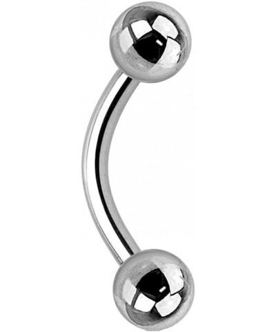 Internally Threaded Implant Grade 23 Solid Titanium Curved Barbells, Sold by Piece 14GA - 8mm (5/16") - 3mm Ball Size $7.65 B...