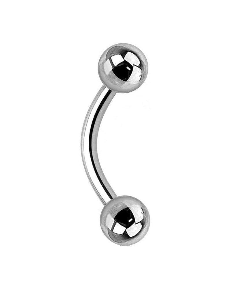 Internally Threaded Implant Grade 23 Solid Titanium Curved Barbells, Sold by Piece 14GA - 8mm (5/16") - 3mm Ball Size $7.65 B...