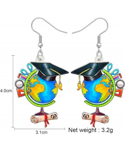 Acrylic Cute Rainbow Pencil Ruler Globe Blackboard Teacher Dangle Earrings for Women Girls Colorful Teacher Appreciation Jewe...