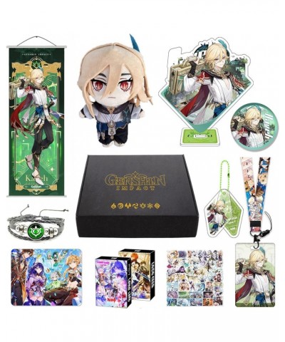 Genshin Impact Box Merch Set with 11 Gifts, Wanderer Cyno Xiao All 5 Stars Characters Plush Poster Acrylic Stand Bracelet Sti...