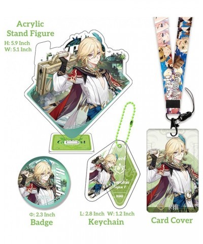 Genshin Impact Box Merch Set with 11 Gifts, Wanderer Cyno Xiao All 5 Stars Characters Plush Poster Acrylic Stand Bracelet Sti...