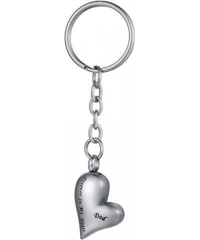 Engraving Dad Love Heart Urn Pendant Stainless Steel Cremation Jewelry Key Ring Ash Memorial Keepsake Keychain Dad $11.96 Nec...