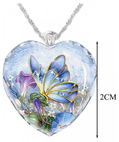 Fashion Womens Necklace Jewelry Exquisite Heart-Shaped Butterfly Crystal Necklace Female Chain All-Match Jewelry 1pc $5.12 Ne...