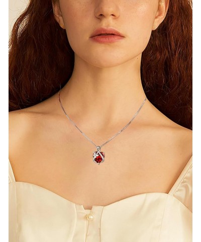 Butterfly Necklace Sterling Silver Infinity Pendant Love Heart Birthstone Jewelry for Women 07-ruby-Jul $26.00 Necklaces