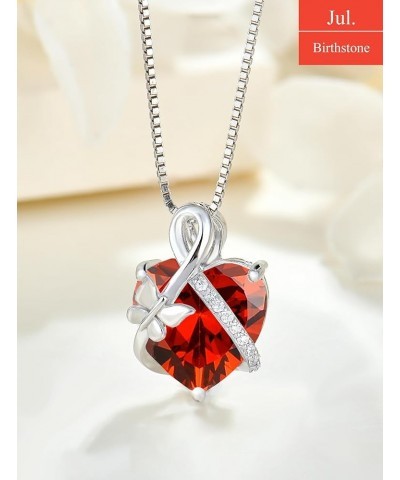 Butterfly Necklace Sterling Silver Infinity Pendant Love Heart Birthstone Jewelry for Women 07-ruby-Jul $26.00 Necklaces