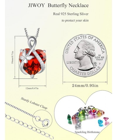 Butterfly Necklace Sterling Silver Infinity Pendant Love Heart Birthstone Jewelry for Women 07-ruby-Jul $26.00 Necklaces