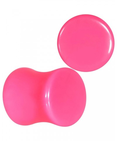 2PC Lightweight Pink Acrylic Saddle Plugs Double Flare Plug Ear Plug Gauges 10mm (00 Gauge) $9.51 Body Jewelry