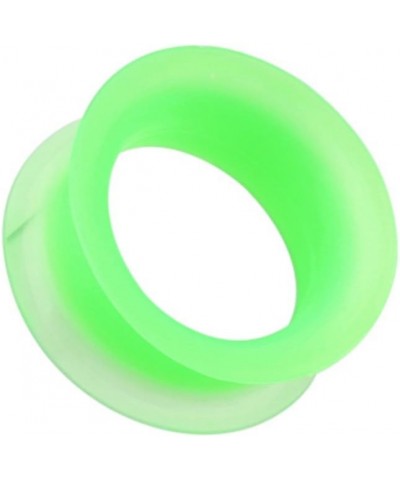 Ultra Thin Flexible Silicone Ear Skin WildKlass Double Flared Tunnel Plug (Sold as Pairs) 6 GA Green $8.95 Body Jewelry