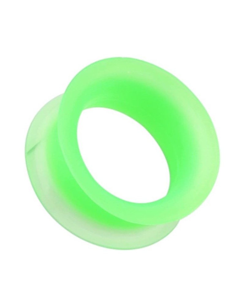 Ultra Thin Flexible Silicone Ear Skin WildKlass Double Flared Tunnel Plug (Sold as Pairs) 6 GA Green $8.95 Body Jewelry