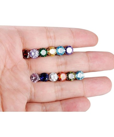 Jewelry Stainless Steel Womens CZ Stud Earings Set Piercing 12 Pairs 7.0 Millimeters $10.63 Earrings