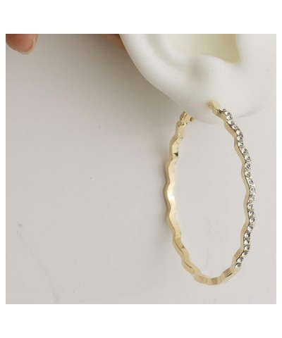 Large Gold Hoop Earrings for Women Girls – Dainty Minimalist 14k gold plated Sensitive Ears Hypoallergenic Huggie Plug Hippie...