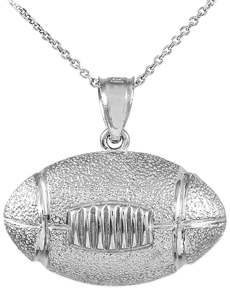 .925 Sterling Silver Football Charm Pendant Necklace - Choose Chain Length, 16"-22 20.0 Inches $19.97 Necklaces