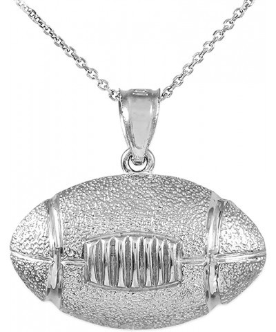 .925 Sterling Silver Football Charm Pendant Necklace - Choose Chain Length, 16"-22 20.0 Inches $19.97 Necklaces