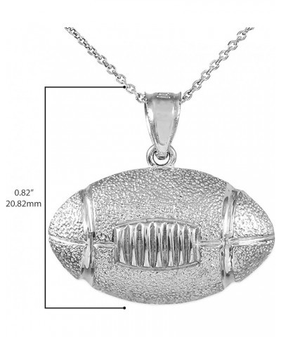 .925 Sterling Silver Football Charm Pendant Necklace - Choose Chain Length, 16"-22 20.0 Inches $19.97 Necklaces