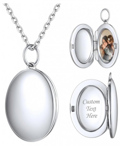 Personalized Oval Locket Pendant Necklace 925 Sterling Silver/18K Gold Plated Custom Photo Necklace Customized Picture Neckla...