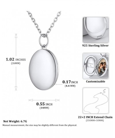 Personalized Oval Locket Pendant Necklace 925 Sterling Silver/18K Gold Plated Custom Photo Necklace Customized Picture Neckla...