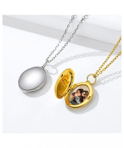 Personalized Oval Locket Pendant Necklace 925 Sterling Silver/18K Gold Plated Custom Photo Necklace Customized Picture Neckla...