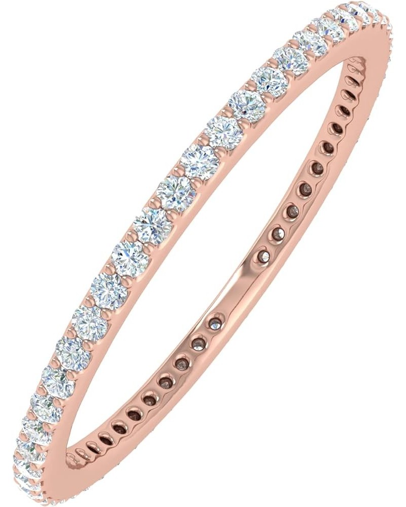 0.28 to 0.36 Carat Diamond Eternity Wedding Band in 10K Gold Rose Gold $85.50 Rings