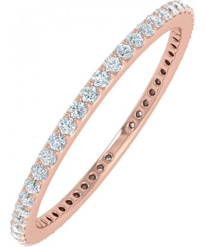 0.28 to 0.36 Carat Diamond Eternity Wedding Band in 10K Gold Rose Gold $85.50 Rings