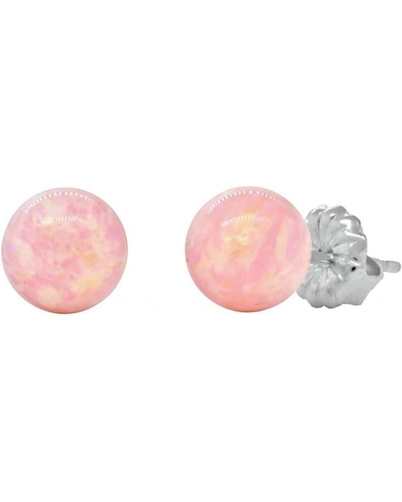 Trustmark 925 Sterling Silver 6mm Pink Angel Skin Created Opal Ball Stud Post Earrings, Elana $17.20 Earrings